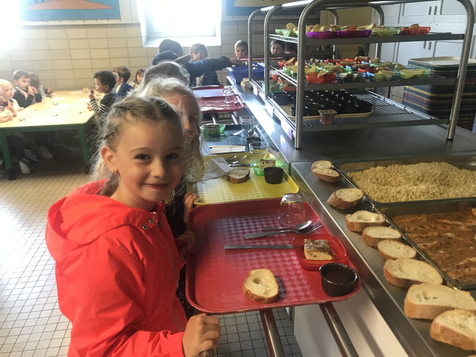 Les plateaux lors de la cantine